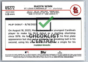 2024 Topps Update Masyn Winn #US272