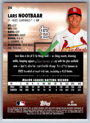 2023 Topps Stadium Club Lars Nootbaar #34