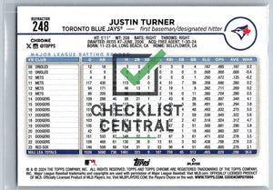 2024 Topps Chrome Refractors Justin Turner #248