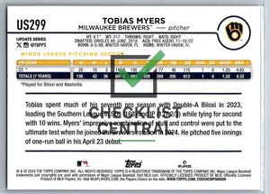 2024 Topps Update Tobias Myers #US299 RC