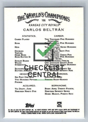 2024 Topps Allen & Ginter Carlos Beltran #166