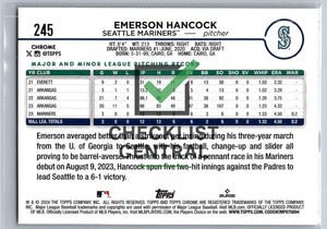 2024 Topps Chrome X-fractors Emerson Hancock #245