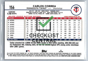 2024 Topps Chrome RayWave Refractors Carlos Correa #156