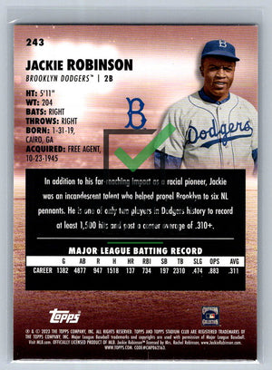 2023 Topps Stadium Club Red Foil Jackie Robinson #243