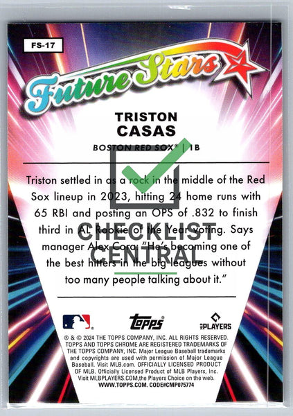 2024 Topps Chrome Future Stars Triston Casas #FS17