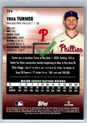 2023 Topps Stadium Club Trea Turner #134