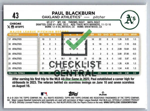 2024 Topps Chrome Pink Refractors Paul Blackburn #43