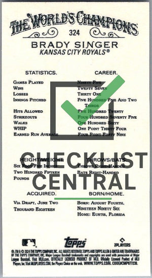2024 Topps Allen & Ginter Mini Brady Singer #324 SP