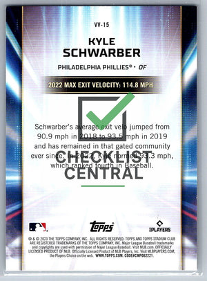 2023 Topps Stadium Club Virtuosos of Velocity Kyle Schwarber #VV-15
