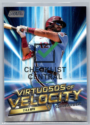 2023 Topps Stadium Club Virtuosos of Velocity Kyle Schwarber #VV-15