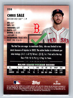 2023 Topps Stadium Club Red Foil Chris Sale #220