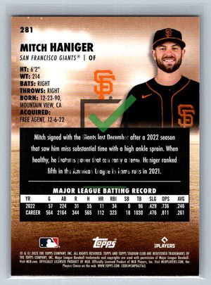 2023 Topps Stadium Club Red Foil Mitch Haniger #281
