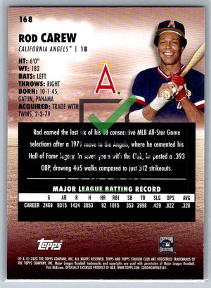 2023 Topps Stadium Club Rod Carew #168