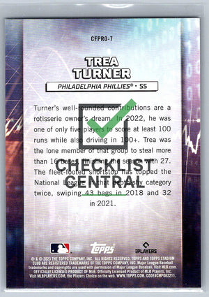2023 Topps Stadium Club Chief Fantasy Professionals Trea Turner #CFPRO-7