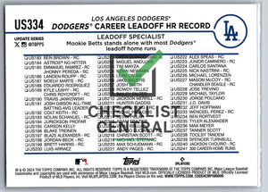 2024 Topps Update Mookie Betts #US334 - Dodgers Career Leadoff HR Record