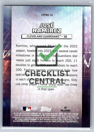2023 Topps Stadium Club Chief Fantasy Professionals José Ramírez #CFPRO-14