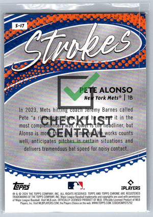 2024 Topps Chrome Strokes Pete Alonso #S17