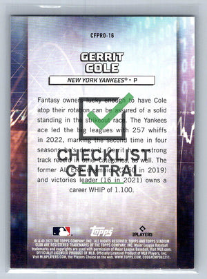2023 Topps Stadium Club Chief Fantasy Professionals Gerrit Cole #cfpro16