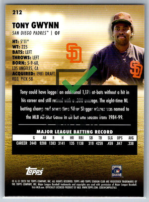 2023 Topps Stadium Club Tony Gwynn #212