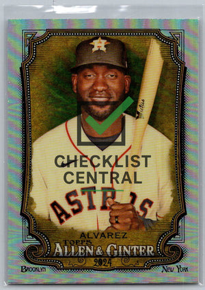 2024 Topps Allen & Ginter Chrome Refractor Yordan Alvarez #83 (Crease)
