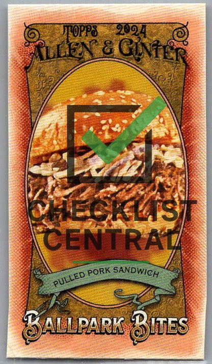 2024 Topps Allen & Ginter Mini Ballpark Bites Pulled Pork Sandwich #BB-8