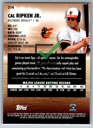 2023 Topps Stadium Club Cal Ripken Jr. #214