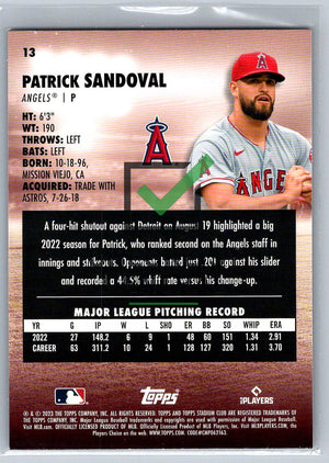 2023 Topps Stadium Club Red Foil Patrick Sandoval #13