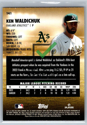 2023 Topps Stadium Club Red Foil Ken Waldichuk #141