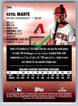 2023 Topps Stadium Club Red Foil Ketel Marte #146