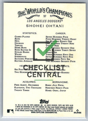 2024 Topps Allen & Ginter Chrome Xfractor Shohei Ohtani #97