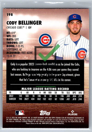 2023 Topps Stadium Club Red Foil Cody Bellinger #198
