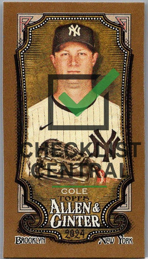 2024 Topps Allen & Ginter Mini Gold Border Gerrit Cole #25