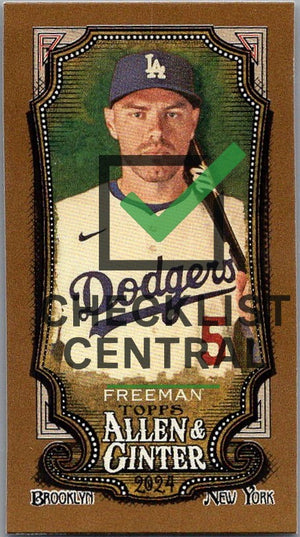 2024 Topps Allen & Ginter Mini Gold Border Freddie Freeman #62