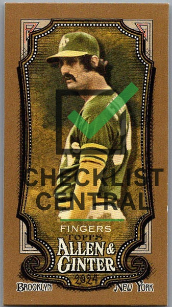 2024 Topps Allen & Ginter Mini Gold Border Rollie Fingers #327