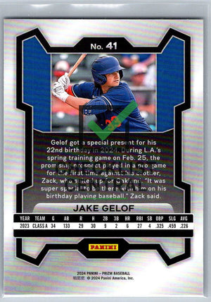2024 Panini Prizm Jake Gelof #41
