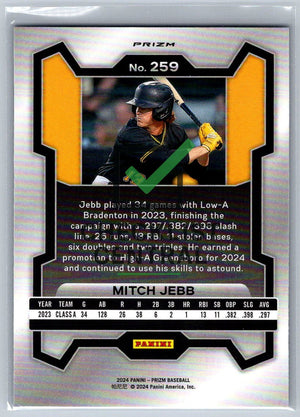 2024 Panini Prizm Prizms Blue Ice Mitch Jebb #259