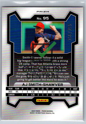 2024 Panini Prizm Prizms Orange Pulsar A.J. Smith-Shawver #95 - 356/399