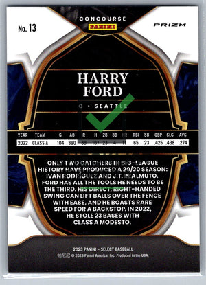 2023 Panini Select Blue Harry Ford #13