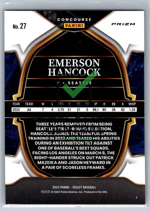 2023 Panini Select Blue Emerson Hancock #27
