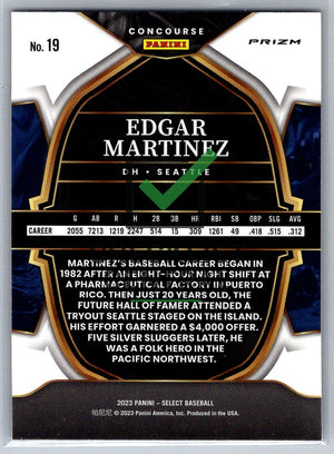 2023 Panini Select Prizms Orange Flash Edgar Martinez #19