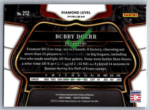 2023 Panini Select Prizms Elephant Bobby Doerr #212 - Diamond Level