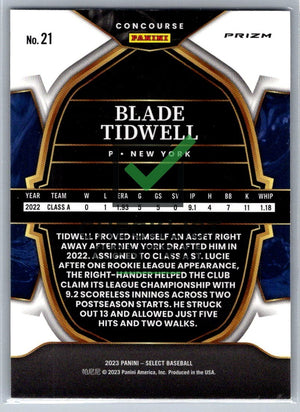 2023 Panini Select Prizms Blue Blade Tidwell #21