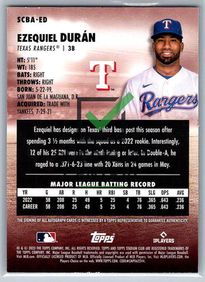 2023 Topps Stadium Club Autographs Ezequiel Duran #SCBA-ED