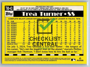 2025 Topps '90 Topps Trea Turner #T90-43