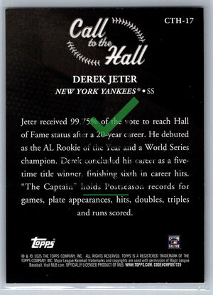 2025 Topps Call to the Hall Derek Jeter #CTH-17