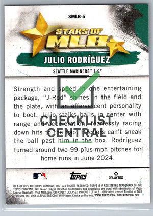 2025 Topps Stars of MLB Julio Rodríguez #SMLB-5
