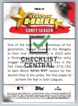 2025 Topps Stars of MLB Corey Seager #SMLB-14
