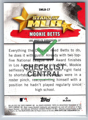 2025 Topps Stars of MLB Mookie Betts #SMLB-17