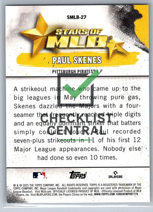 2025 Topps Stars of MLB Paul Skenes #SMLB-27