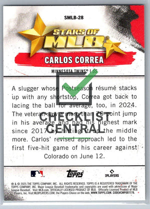 2025 Topps Stars of MLB Carlos Correa #SMLB-28